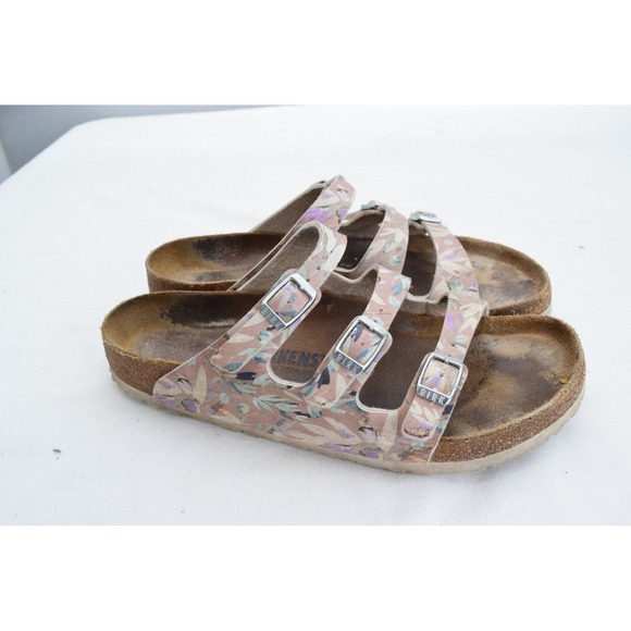 Birkenstock Florida Fresh Floral Shades Sandals 40 Women's 9 Three Strap - Picture 4 of 8
